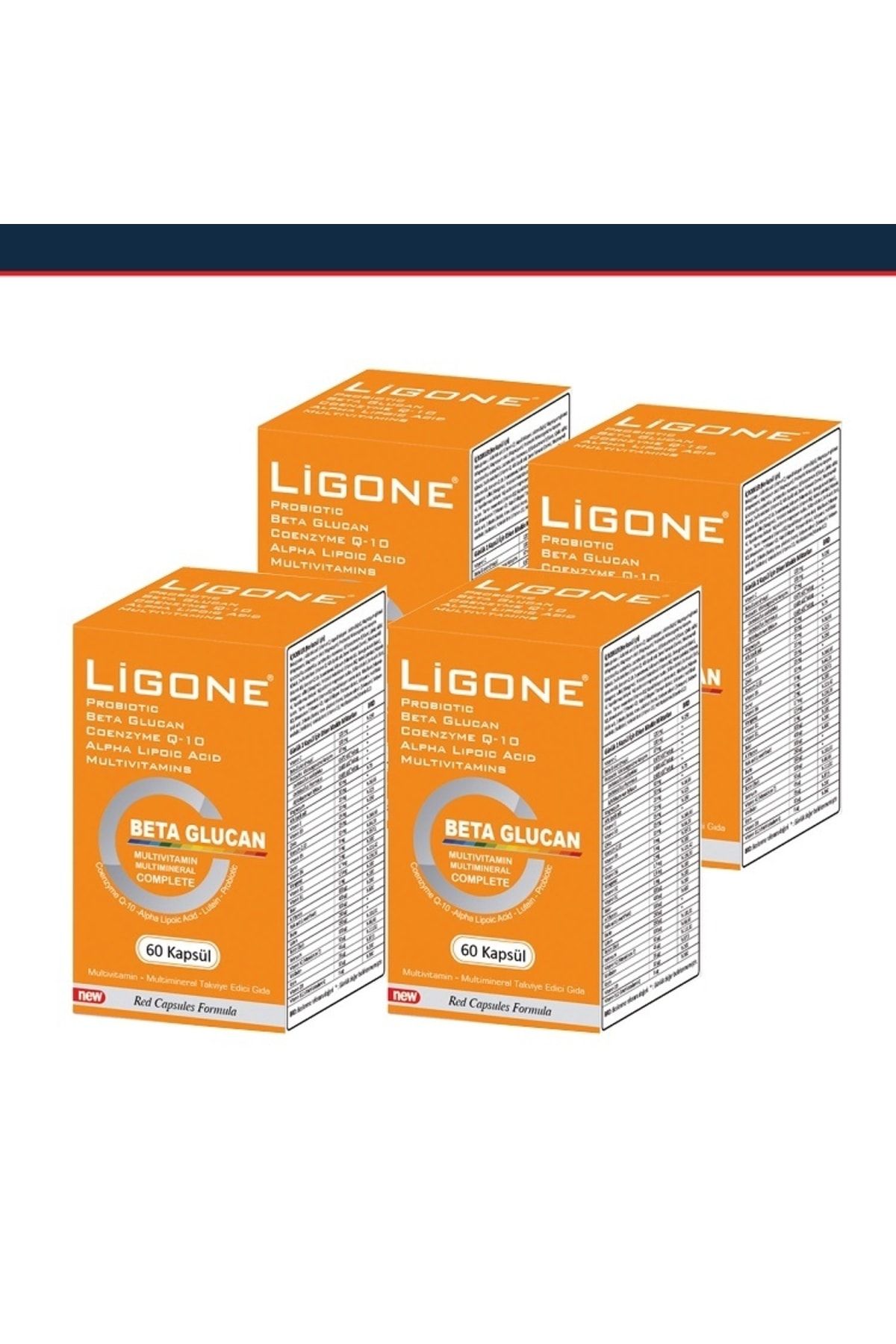 Ligone Multivitamin Multimineral Beta Glucan Probiotic 60 Kapsül 4 Kutu Ligone Multivitamin Multimineral Beta Glucan Probiotic 60 Kapsül 4 Kutu