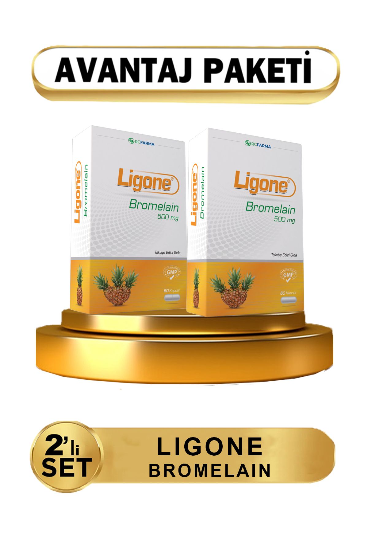 Ligone Bromelain 60 Kapsül 2 li ( Avantajlı Paket ) Ligone Bromelain 60 Kapsül 2 li ( Avantajlı Paket )