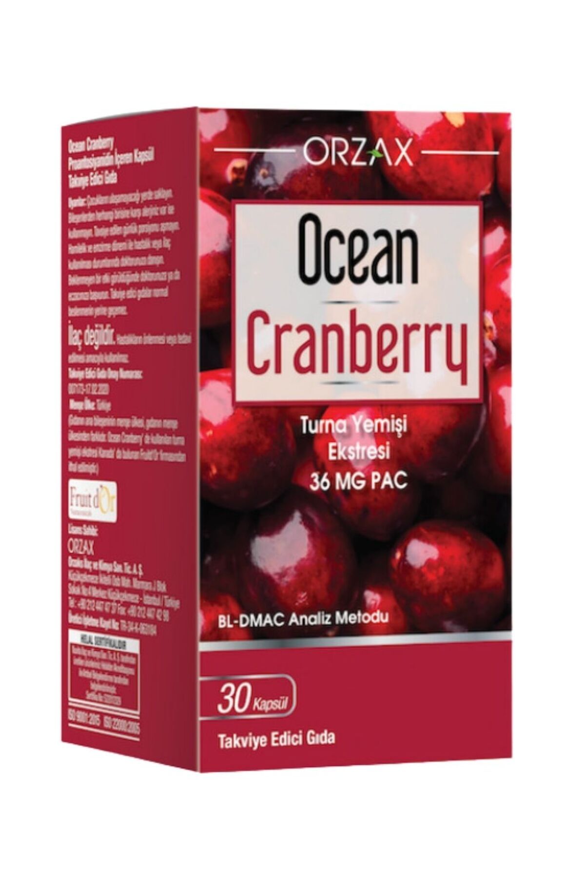 Orzax Ocean Cranberry Turna Yemişi Ekstresi 36 Mg Pac 30 Kapsül 2 Adet Orzax Ocean Cranberry Turna Yemişi Ekstresi 36 Mg Pac 30 Kapsül 2 Adet