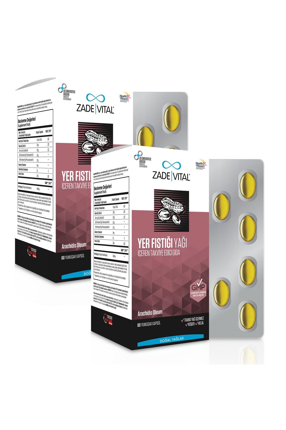Zade Vital Yer Fıstığı Yağı 60 Blister Kapsül (2 Kutu 60 Kapsül) Zade Vital Yer Fıstığı Yağı 60 Blister Kapsül (2 Kutu 60 Kapsül)